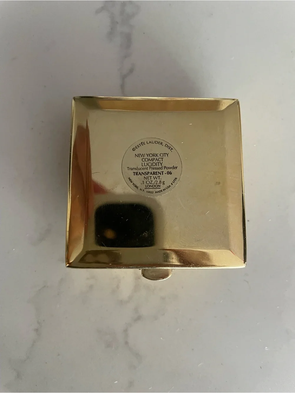 Vintage Estée Lauder NYC Skyline Lucidity Pressed Powder Compact Empty Gold Tone